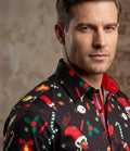 Festive Christmas Candy Cane Print Shirt