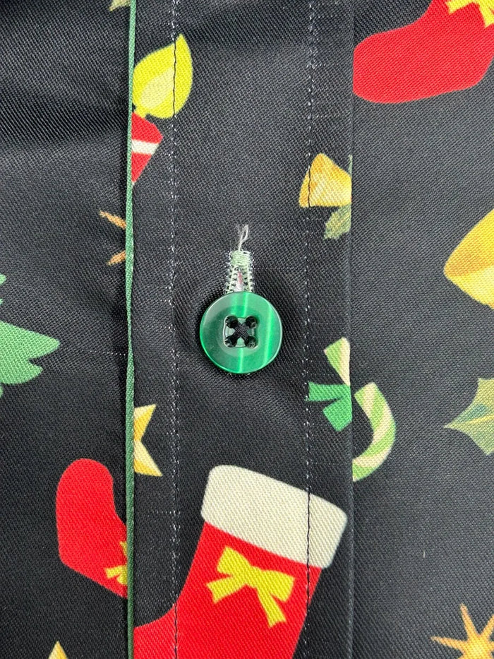 Festive Christmas Candy Cane Print Shirt-Makrom