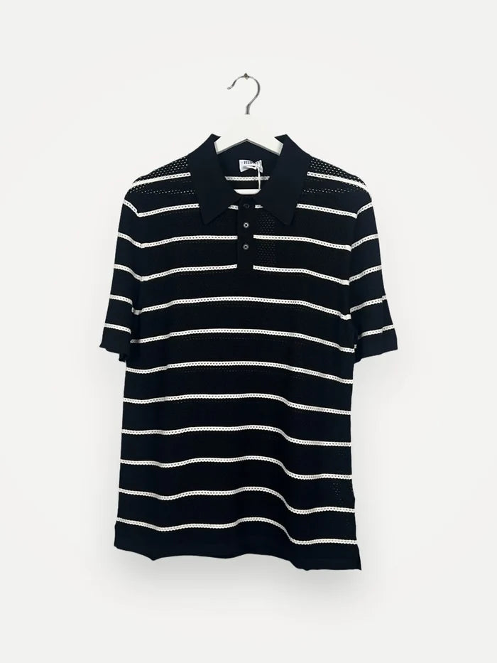 Filippa K Striped Mesh Polo-piké NWT