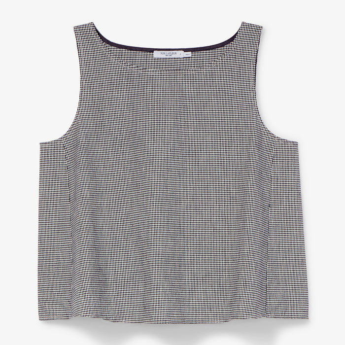 packshot image of the flaka top in gingham linen