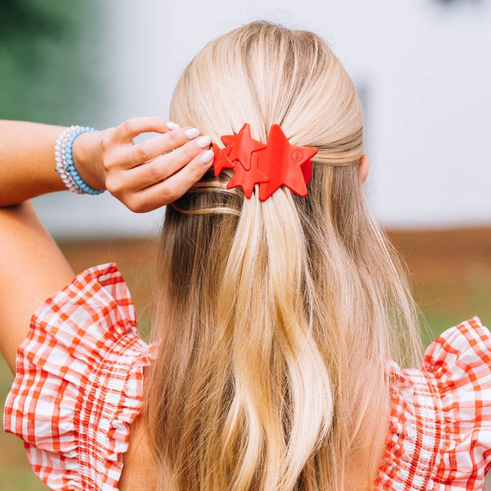 Flat Hair Clip | Medium | Red Shooting Star