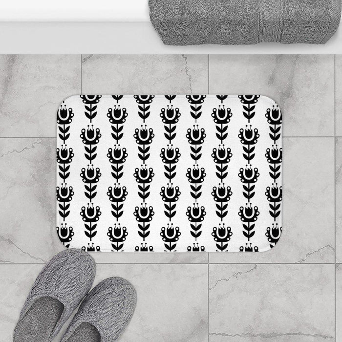 Floral Bath Mat, Contemporary Shower Mats, Modern Bath Rugs, Bathroom Bath Mat, Modern Bathroom Decor, Minimalist Bath