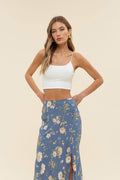 Floral High Waist Skirt