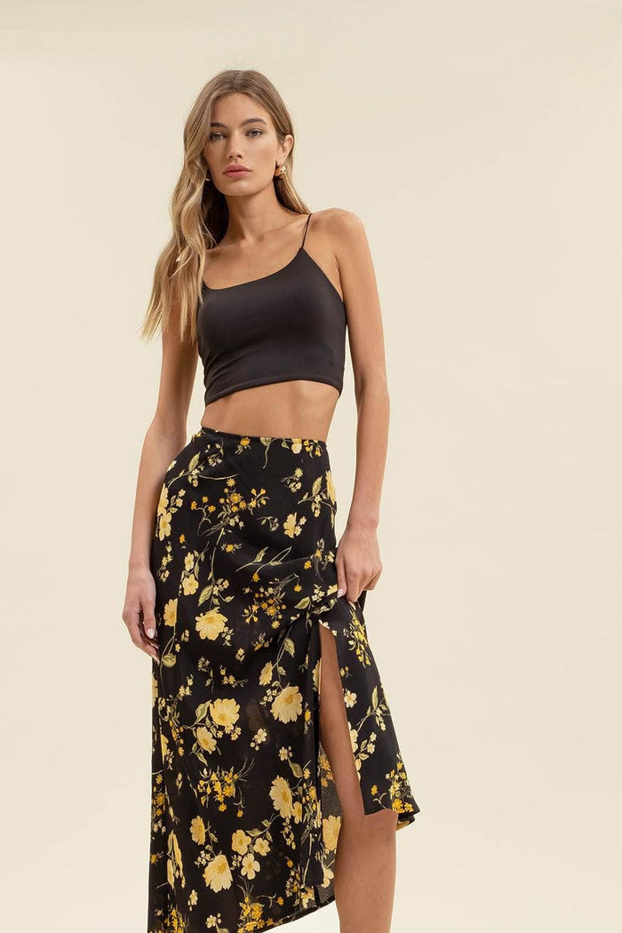 Floral High Waist Skirt