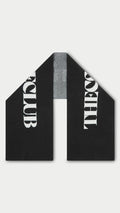 FLUFFY KNIT COPYRIGHT SCARF - BLACK