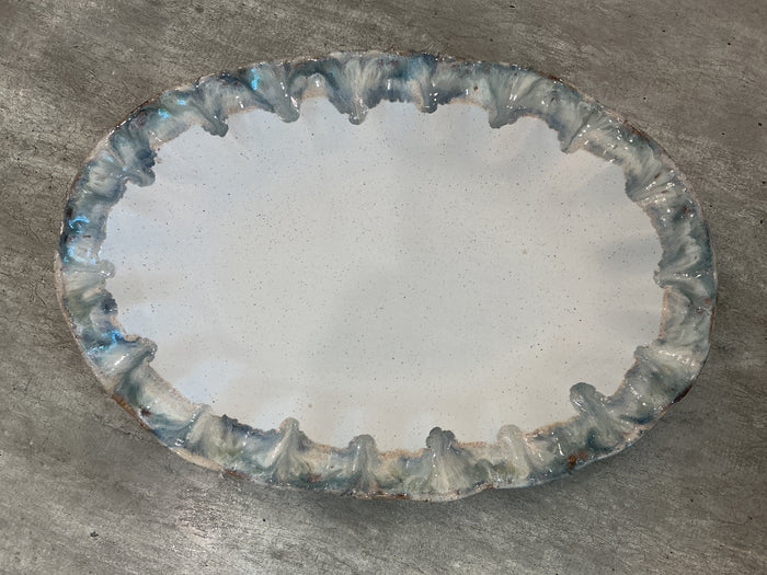 Fluttered Oval Platter - Magnolia