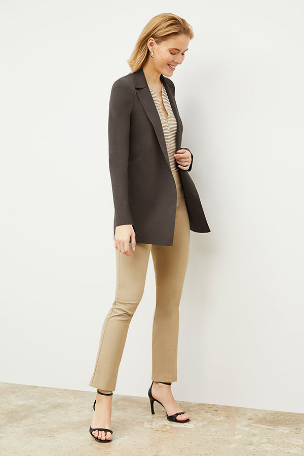 Image of a woman wearing the Foster Pant in True Khaki | Grid Hover | Exclude