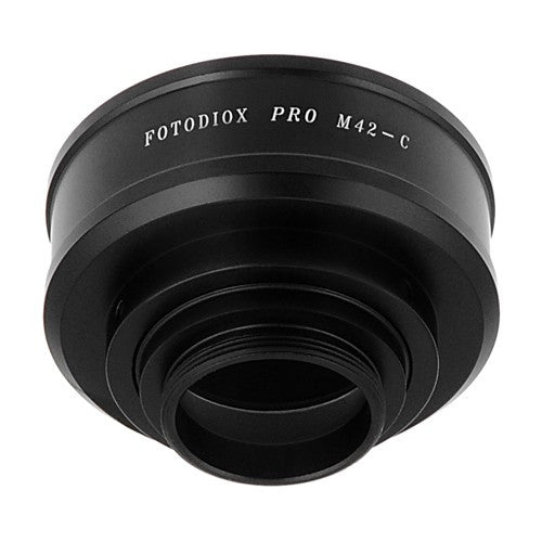 Fotodiox Pro Lens Adapter - Compatible with M42 Screw Mount SLR Lenses to C-Mount (1" Screw Mount) Cine & CCTV Cameras