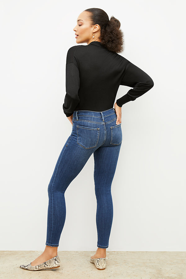 Back image of a woman wearing the FRAME Denim Le Skinny De Jeanne in Dublin | Grid Hover | Exclude