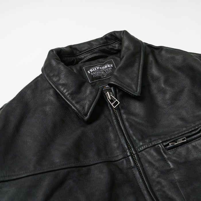 Frizmworks Destroyed Cowhide Leather Jacket - Black