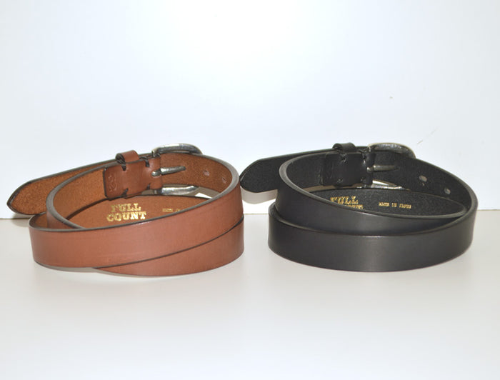 FULL COUNT ”6219” Oiled Leather Narrow Belt