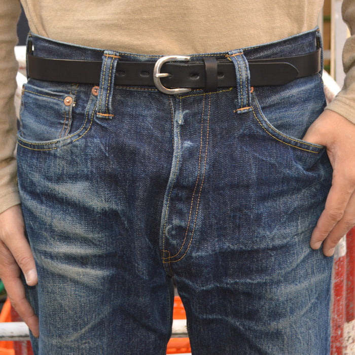 FULL COUNT ”6219” Oiled Leather Narrow Belt