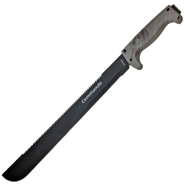 Full Tang Undead Slayer Sawback Machete - Hunting Camo