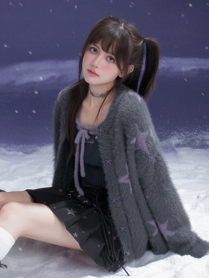 Fuzzy Star Cardigan