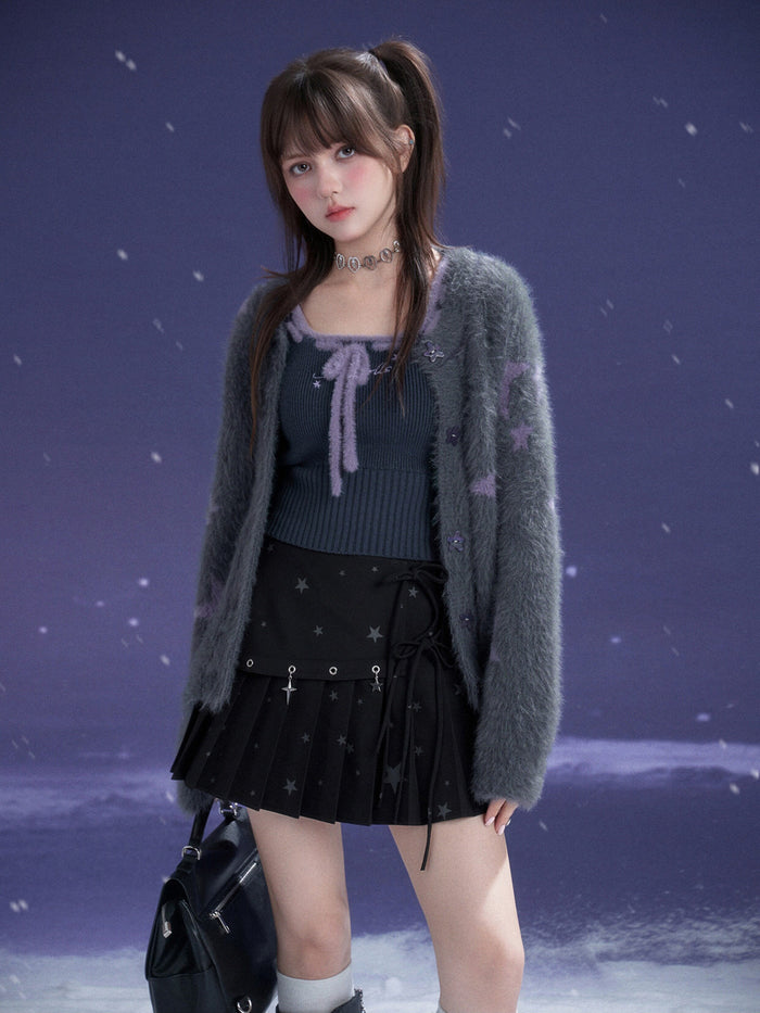Fuzzy Star Cardigan