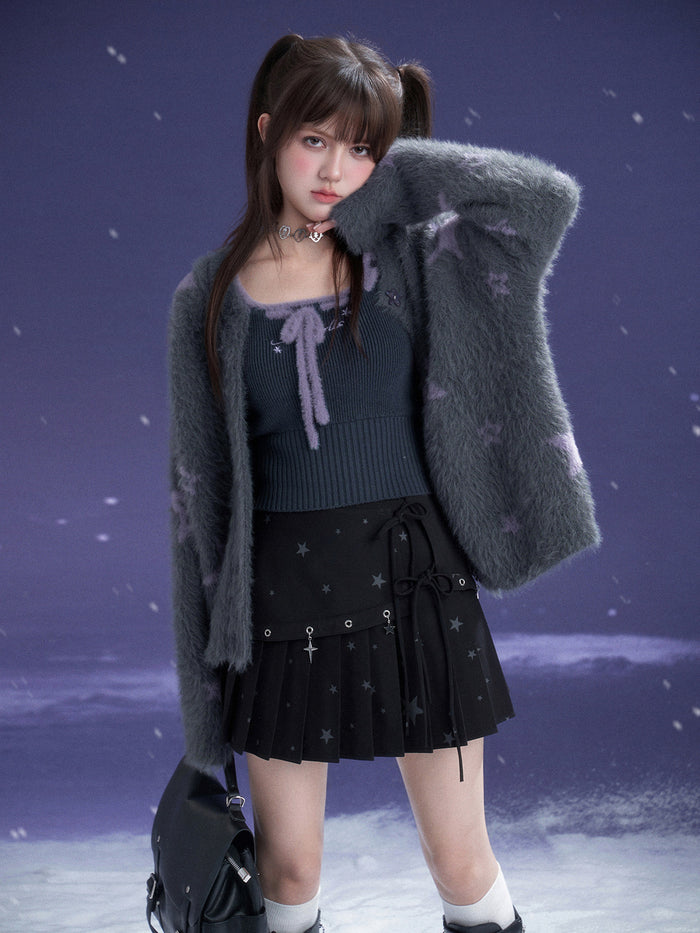 Fuzzy Star Cardigan