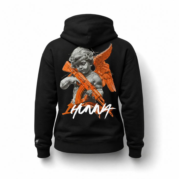 1HUNNA Gallery 001 Faith Over Fear Hoodie in zwart – achterkant