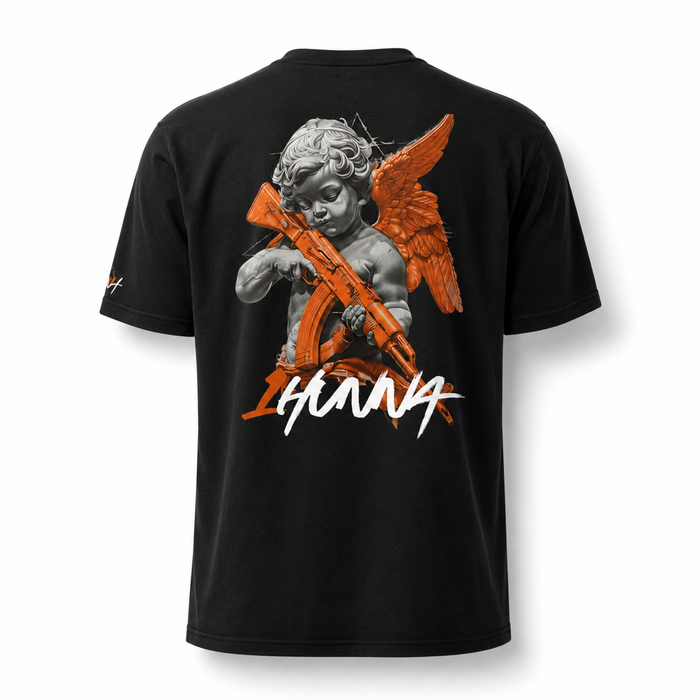 1HUNNA Gallery 001 Faith Over Fear T-shirt in zwart – achterkant