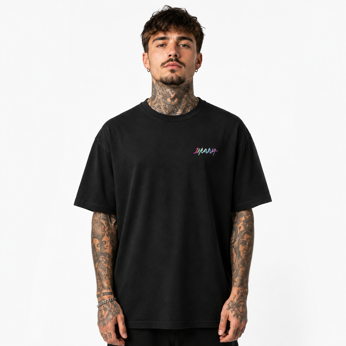 1HUNNA Gallery 004 Einstein T-shirt in zwart – gedragen voorkant