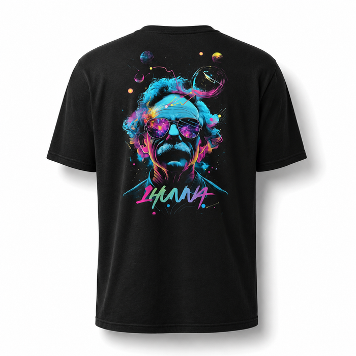 1HUNNA Gallery 004 Einstein T-shirt in zwart – achterkant