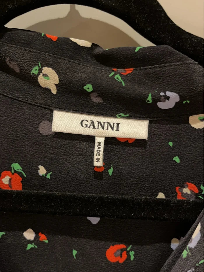 Ganni Notana Silk-sidenskjorta