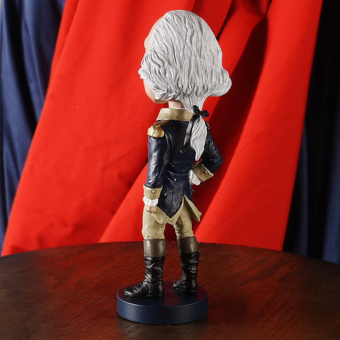 George Washington hand-painted resin bobblehead includes collector box with biography of the father of our country
