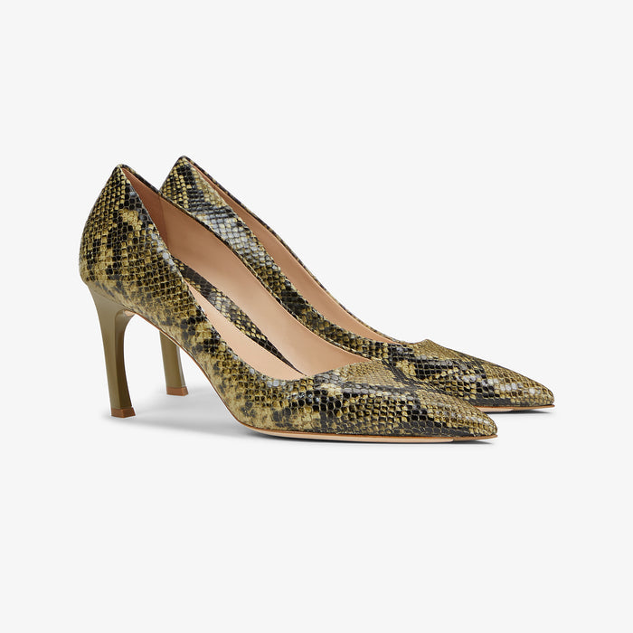 Packshot image of the Ginger Pump in Black / Olive | Lead