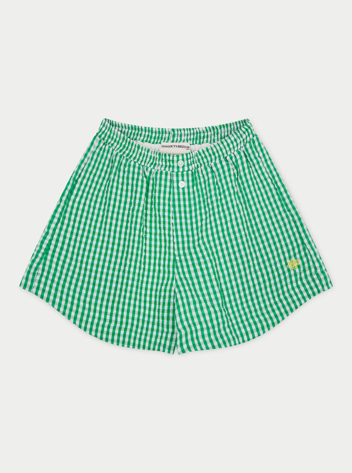 GINGHAM SHORTS - GREEN