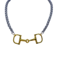 Gold Horse Bit Necklace with Silver Chain