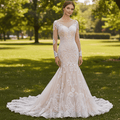 Gorgeous Lace Mermaid Long Sleeves Wedding Dresses - Rosymae