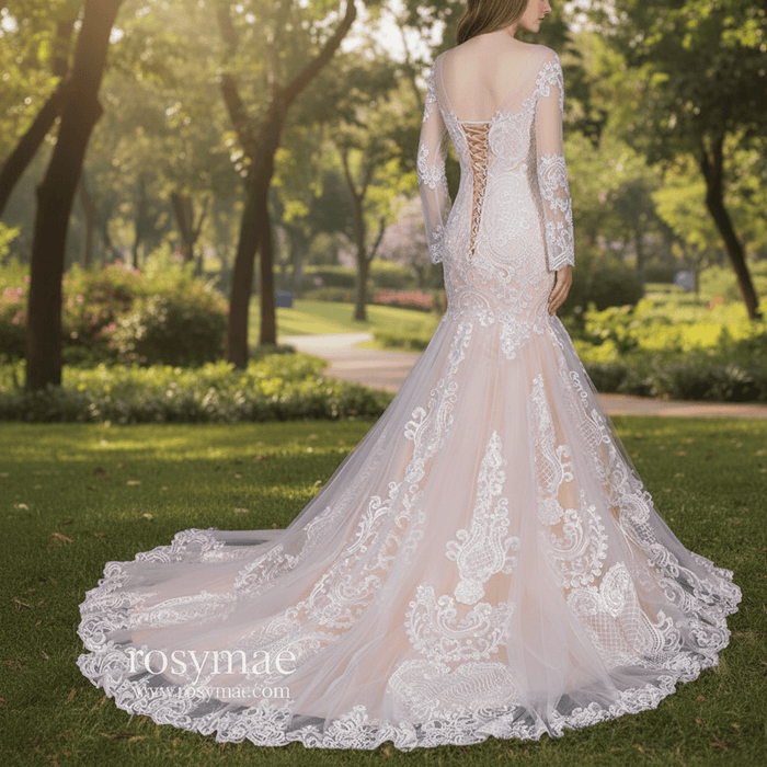 Gorgeous Lace Mermaid Long Sleeves Wedding Dresses - Rosymae