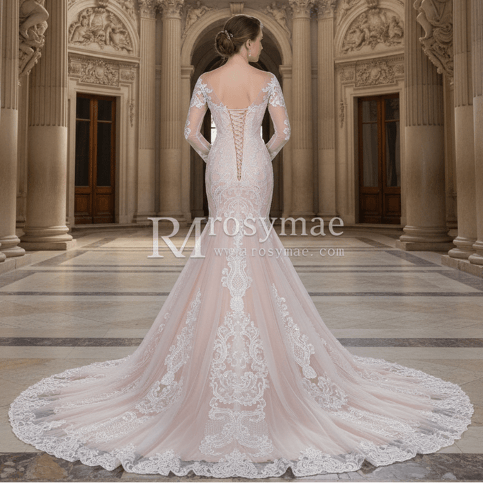 Gorgeous Lace Mermaid Long Sleeves Wedding Dresses - Rosymae
