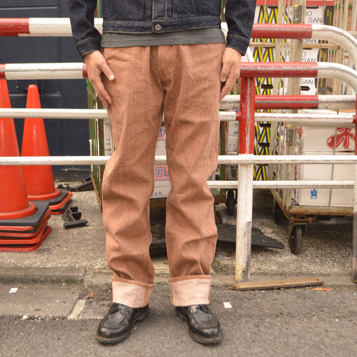 graphzero "GZ-NPST-KAKI" 13oz Naturally Dyed Nep Straight-Leg Jeans – Persimmon Tannin