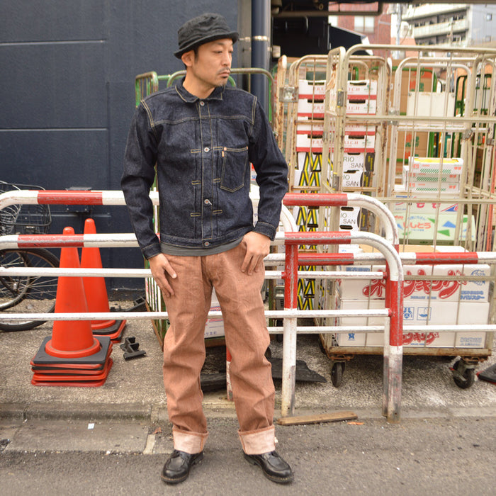 graphzero "GZ-NPST-KAKI" 13oz Naturally Dyed Nep Straight-Leg Jeans – Persimmon Tannin