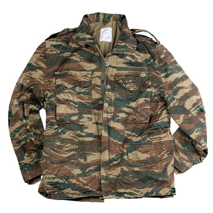 military surplus Greek Lizard Camo M65 Field Jacket with Attachable Hood for outdoor activities