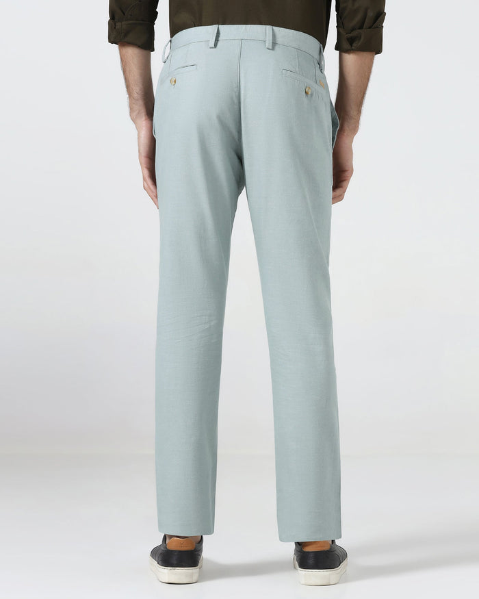 Green Linen Solid Khakis - Judas