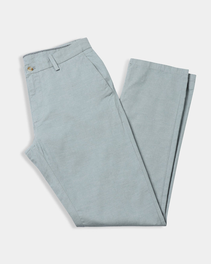 Green Linen Solid Khakis - Judas
