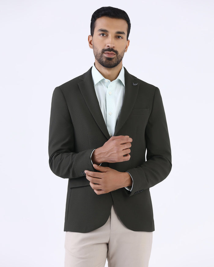 Green Textured Blazer - Cano