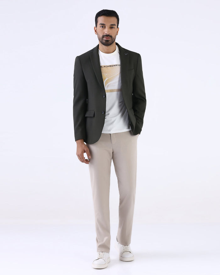 Green Textured Blazer - Cano
