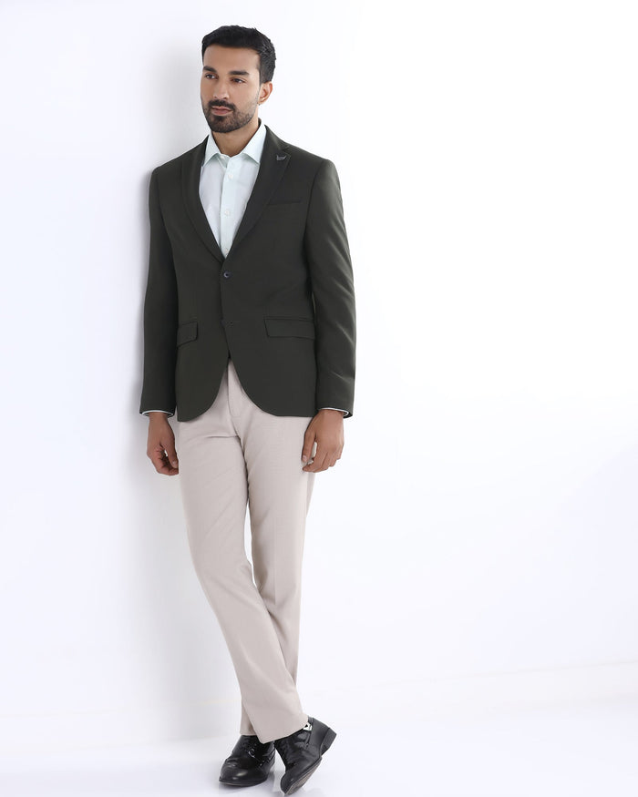 Green Textured Blazer - Cano