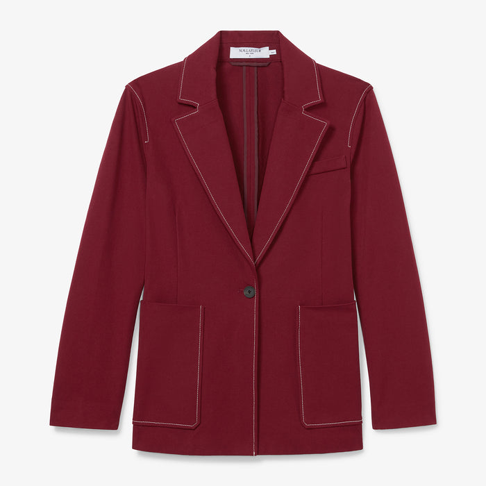 packshot image of the grenville jacket in berry jam