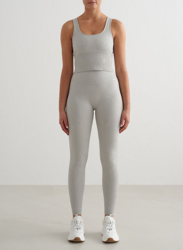 Grey Melange Ribbed Seamless Shaping Bralette
