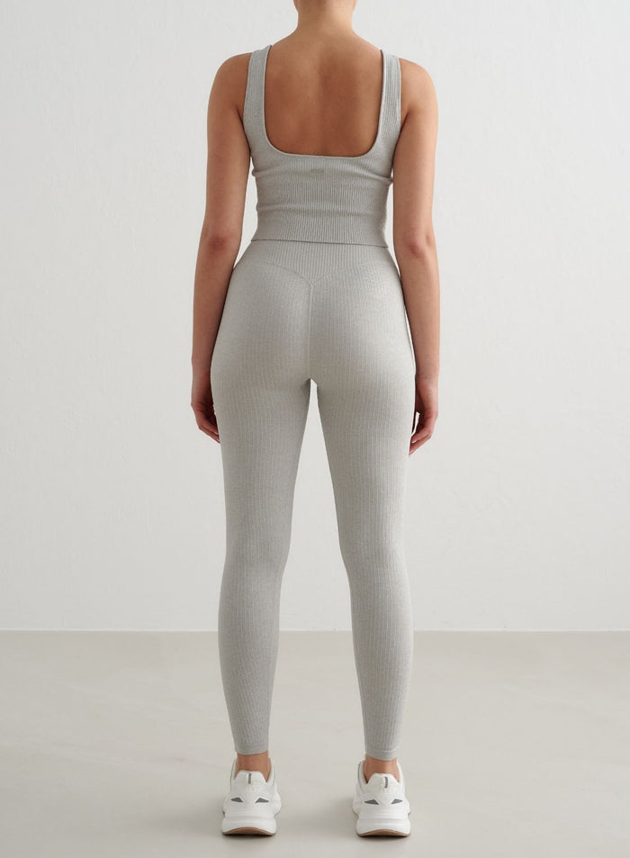 Grey Melange Ribbed Seamless Shaping Bralette