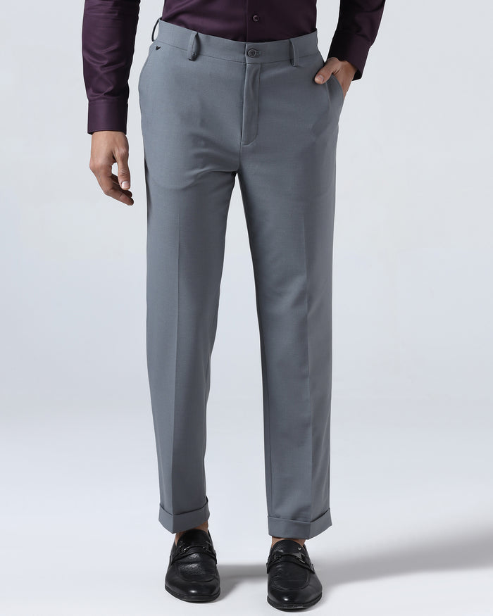 Grey Solid Trouser - Joshua