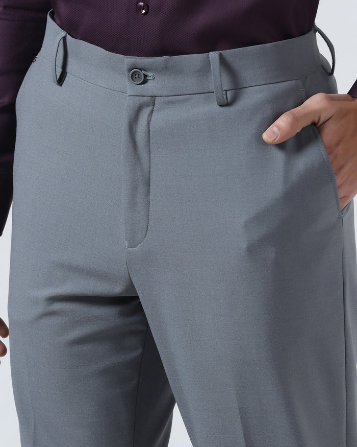 Grey Solid Trouser - Joshua