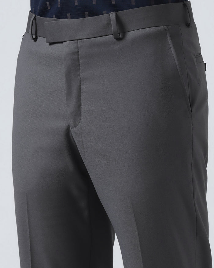 Grey Solid Trouser - Liano