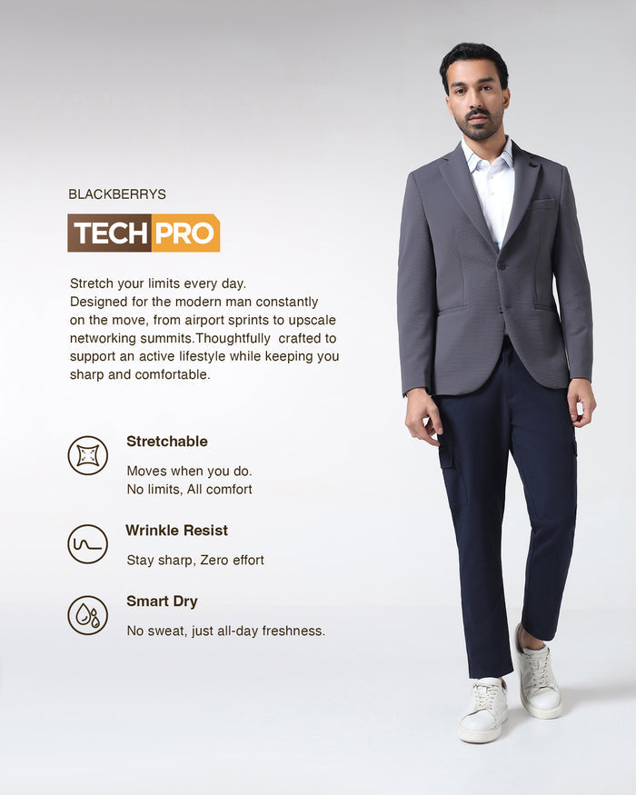 Grey TechPro Stripe Blazer - Siesta