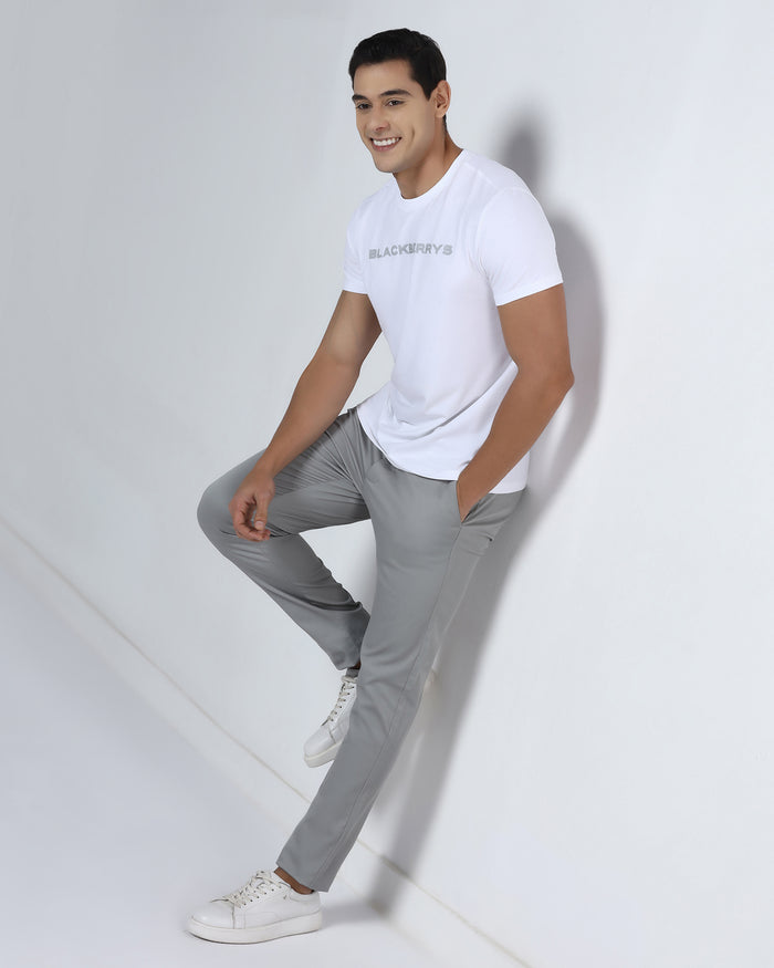 Grey Textured Khakis - Aurea