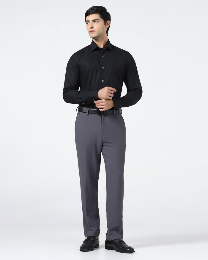 Grey Textured Trouser - Palmer