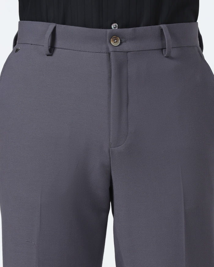 Grey Textured Trouser - Palmer